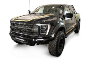 Ford F150 Raptor Ditch Light Brackets - Driver/Passenger Side - Addictive Desert Designs - 2-Stage Hammer Black Powder Coat - Black - `21-`27 Ford F150 Raptor Ditch Light Brackets - Driver/Passenger Side - Addictive Desert Designs - 2-Stage Hammer Black Powder Coat - Black - `21-`27
